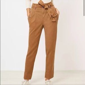 LOFT Camel Paperbag Taper Pants